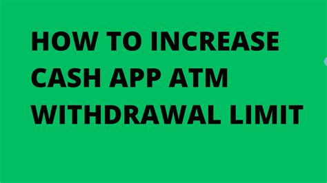 Cash App Atm Limit Increase