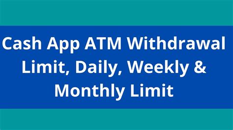 Cash App Daily Withdrawal Limit