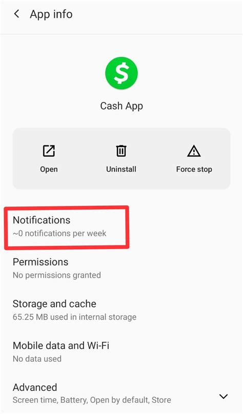Cash App Notification Settings