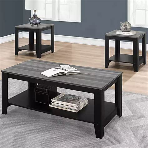 Cash Back Gray Coffee Table And End Table Sets