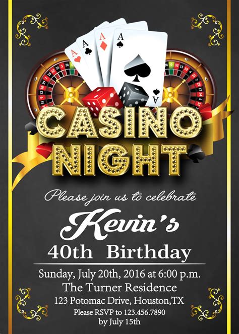 Free Casino Night Invitation Template Printable Templates