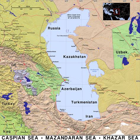 Caspian Sea On The World Map
