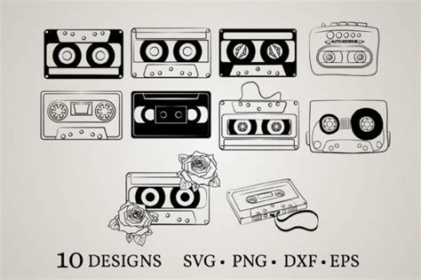 Download Cassette Bundle Silhouette DXF Files