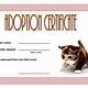 Cat Adoption Certificate Free Printable