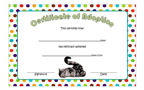 Cat Adoption Certificate Templates Free [9+ Update Designs 2019]