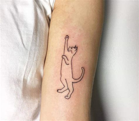 Top 71+ Best Cat Outline Tattoo Ideas [2021 Inspiration