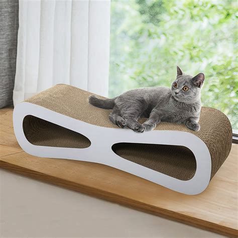 ScratchMe 2 in 1 Cat Scratcher Cardboard Lounge Bed, Cat Scratching