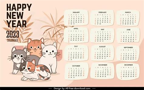 2023 Cats Monthly Wall Calendar by Bright Day, Made in The