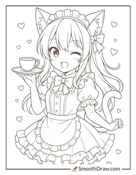 Cat Anime Coloring Pages