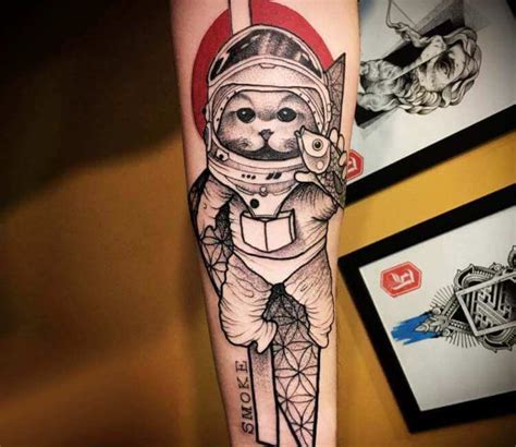 Cat Astronaut Tattoo