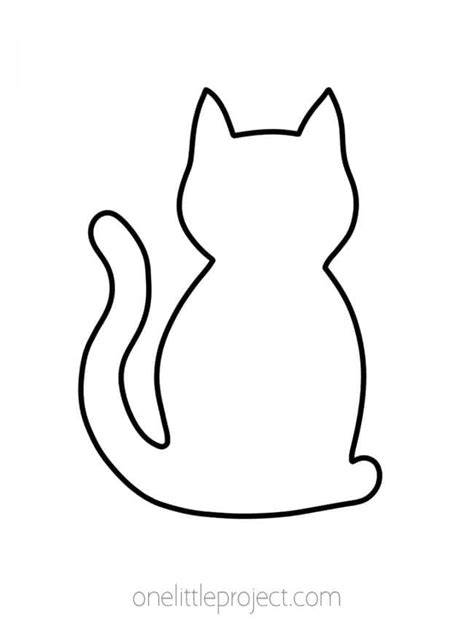 Cat Cartoon Outline Templates