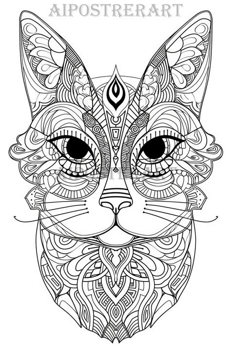 Cat Coloring Pages For Adults Coloring Pages