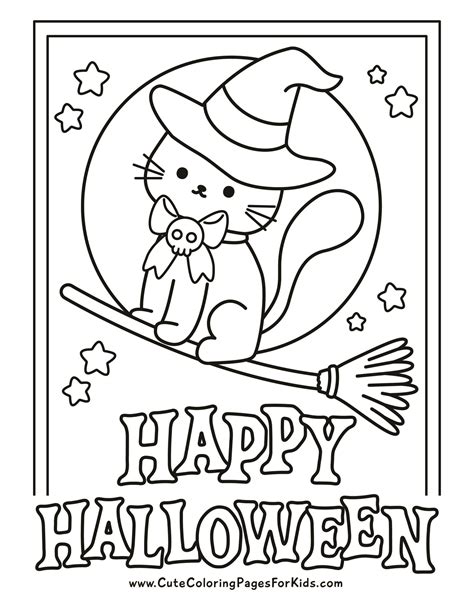 Cat Coloring Pages Halloween