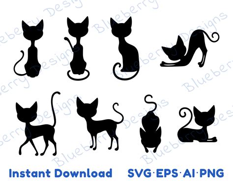 Download Cat Design Bundle Silhouette
