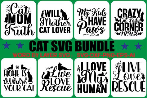 Download Cat Design Bundle Silhouette DXF Files