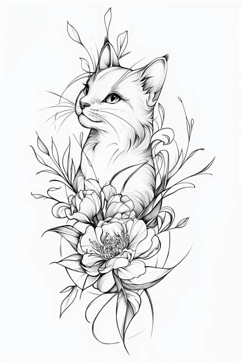 Cat Drawing Tattoo Ideas
