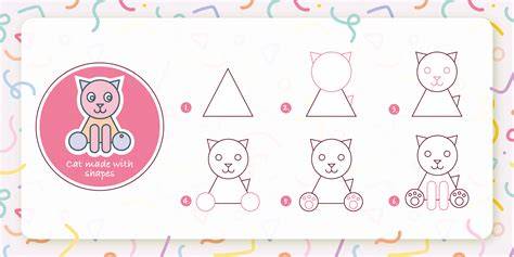 Cat Drawing Using Basic Shapes