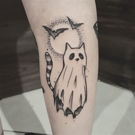 Cat Ghost Tattoo
