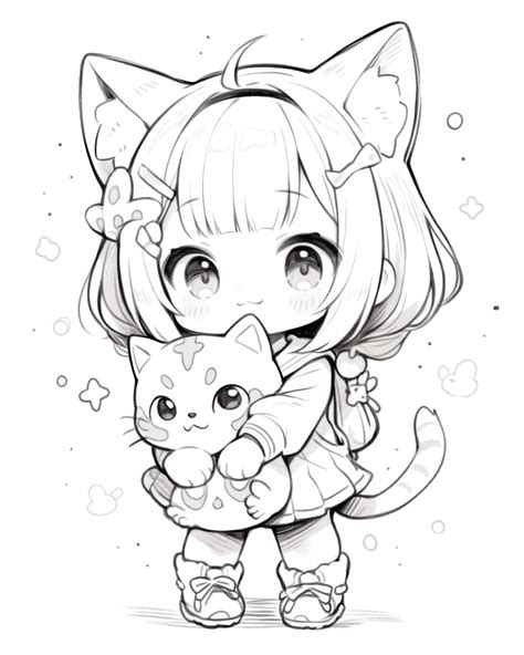 Cat Girl Coloring Pages