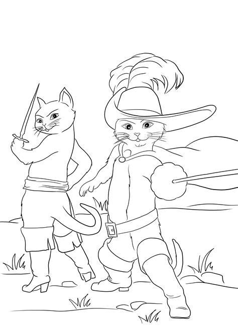 Cat In Boots Coloring Pages