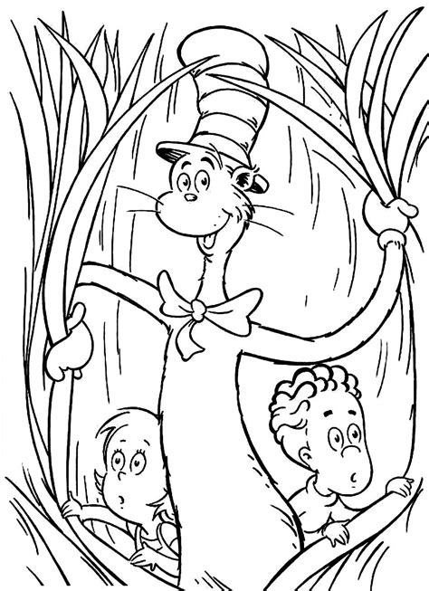 Cat In The Hat Printable Coloring Pages