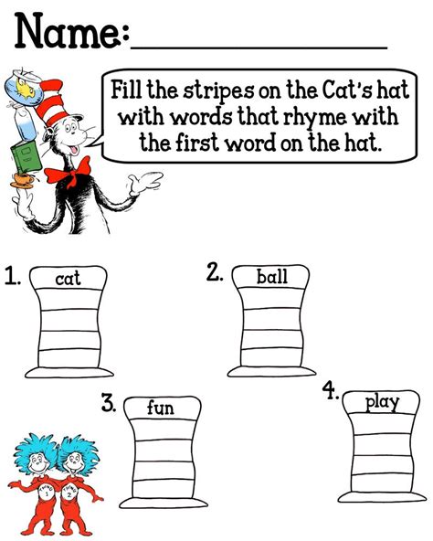 Cat In The Hat Worksheet
