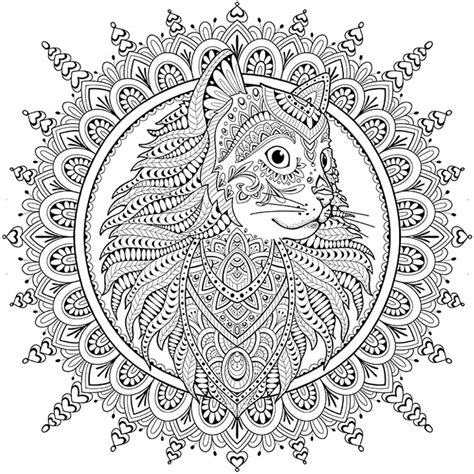 Cat Mandala Coloring Pages
