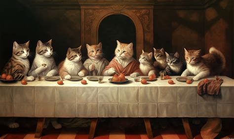 Cat Meme Last Supper