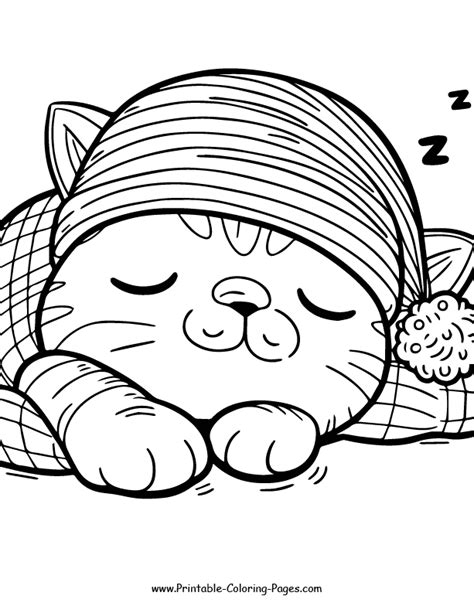 Cat Nap Coloring Pages