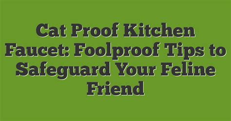 Revamp Your Kitchen with Purr-fectly Cat Proof Faucets - Say Goodbye to Claws and Leaks!
