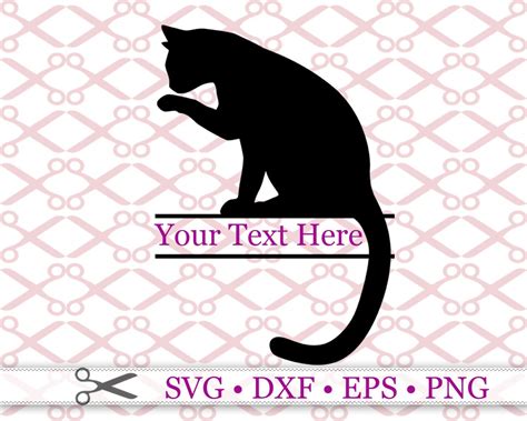 Download Cat Split Monogram Frame DXF Files