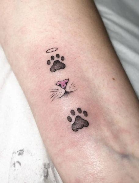 Cat Tattoo With Paw Prints