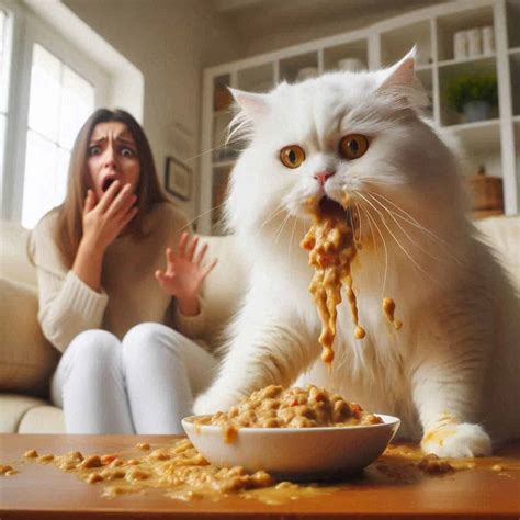 The Heartbreaking Reality of a Sickly Pet: My Cat's Painful Struggle with Throwing up Its Food