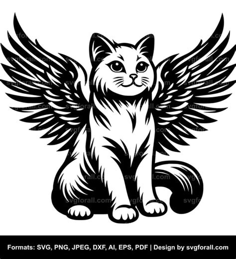 Download Cat with Wings SVG File - SVG Design for Cricut Machine