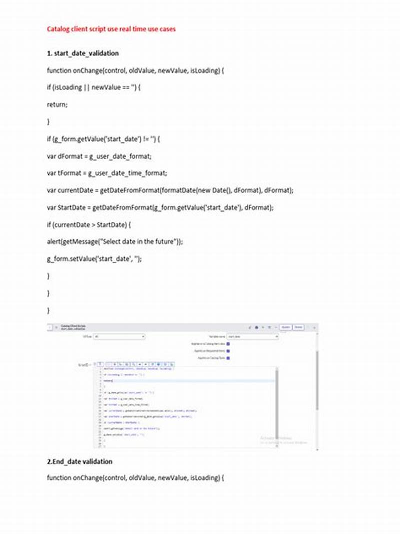 Catalog Client Script Date Validation