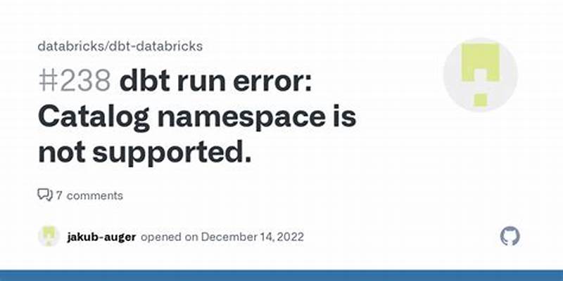 Catalog Namespace Is Not Supported Databricks Error