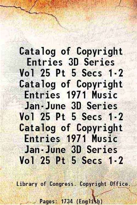 Catalog Of Copyright Entries
