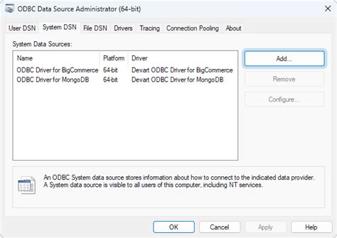 Catalog System Odbc Data Source 32 Bit