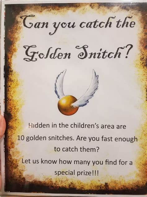 Catch The Golden Snitch Game Rules Printable