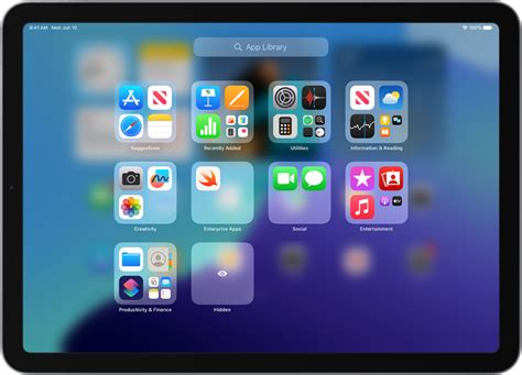 Categories Inside App Library