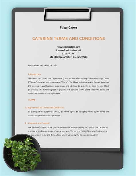 Catering Agreement How to draft a Catering Agreement? Download this