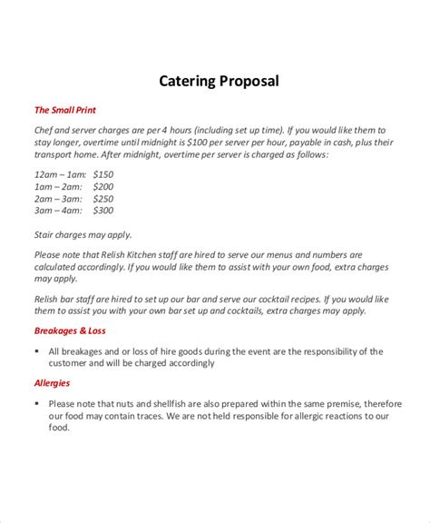 Catering Menu Proposal Template