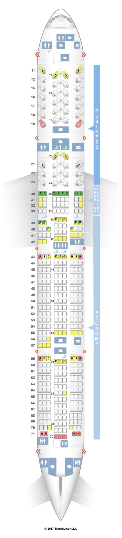 Seat map Boeing 777300 Cathay Pacific. Best seats in the plane