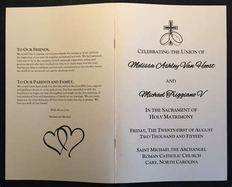 Catholic Wedding Ceremony Booklet Template