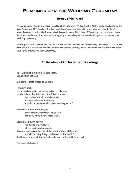 The Divine Guide to Catholic Wedding Readings: Top Scriptures to Incorporate into Your Big Day