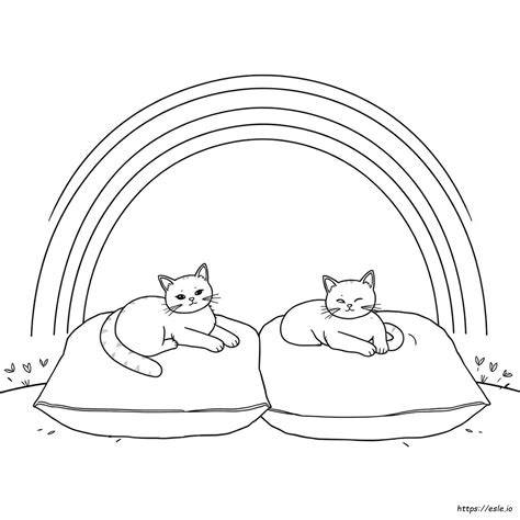 Cats And Rambows Coloring Pages