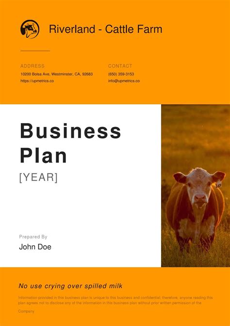 Cattle Farming Business Plan Sample Doc