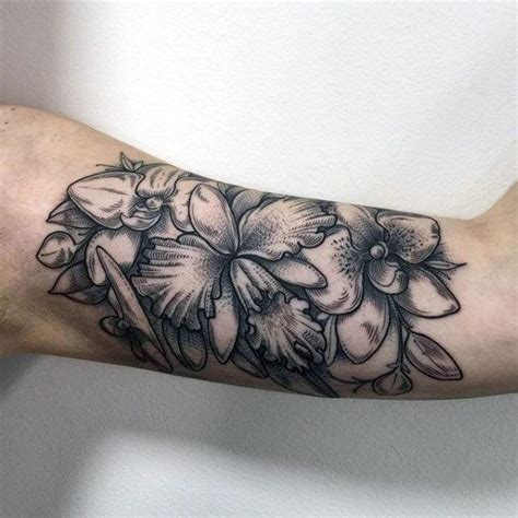 Cattleya Flower Tattoo For Men