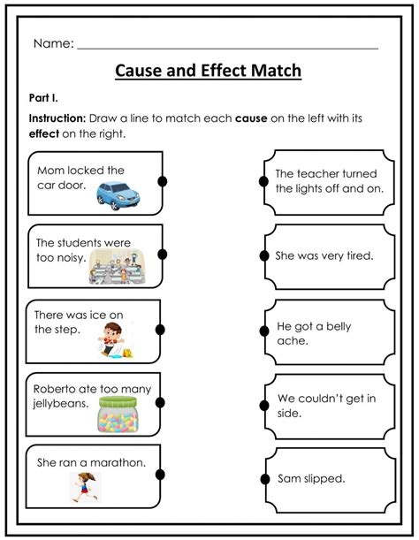Cause And Effect Free Worksheets