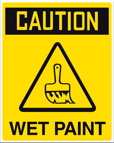 Caution Wet Paint Sign Printable